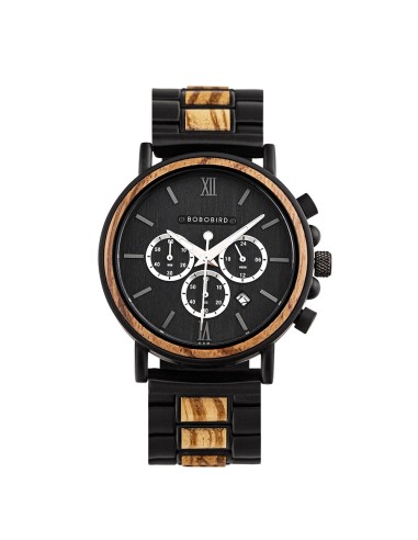 Montre en Bois homme - Fusion Black l'évolution des habitudes 