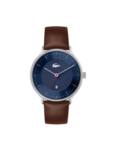 Lacoste - Montre Homme Bracelet Cuir Fond Bleu pas cher chine