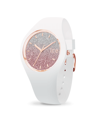 Ice Watch - Montre Silicone Blanc & Paillette Roses Small prix pour 